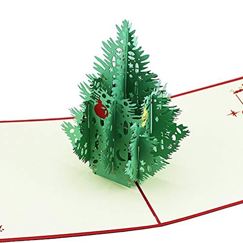 3D Pop Up Christmas Tree Greeting Card with Envelope - Pack of 1 - Holiday Xmas & New Year