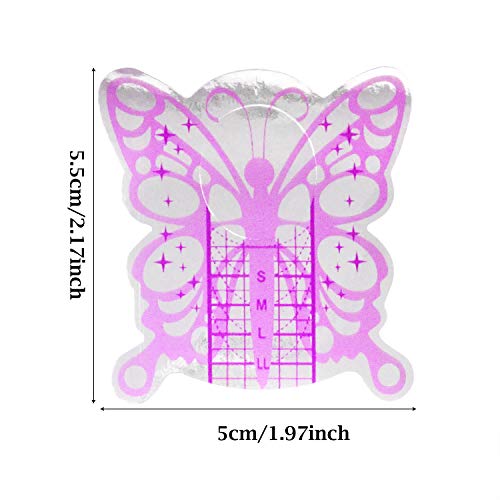 Honbay 100PCS Butterfly Acrylic Nail Extension Form Guides