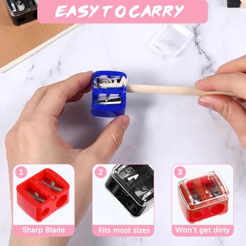 Gjinxi Dual Hole Makeup Pencil Sharpener 5-Pack for Eyeliner Lipliner