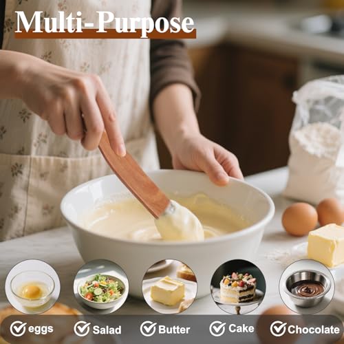 Azureblue 2Pcs Skinny Spurtle for Sourdough Starter - Wooden Baking Utensils