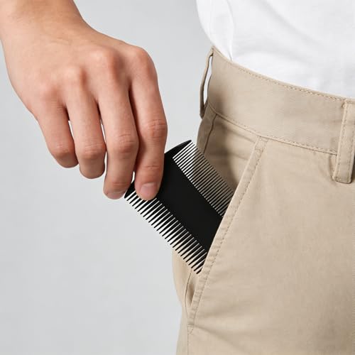 Qjaiune Double Sided Pocket Beard Comb 5-Pack - Fine & Wide Tooth