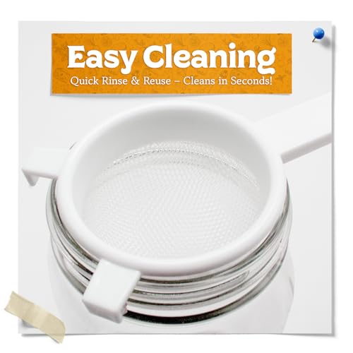 Fermentaholics Nylon Mesh Strainer for Wide Mouth Mason Jars - 2 Pack, Versatile Kitchen Tool for Kefir, Kombucha, Tea, and Juicing