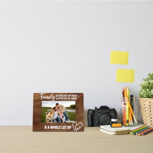 Rustic Family Photo Frame - Farmhouse Wooden Picture Frame for 4x6 Photos, Brown