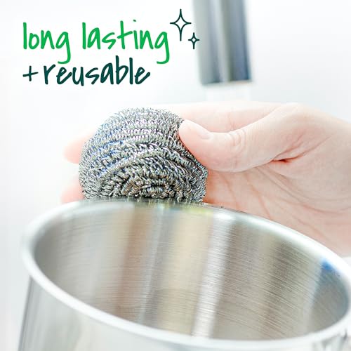 Scotch-Brite Stainless Steel Scrubbers, 16 Heavy-Duty Pads
