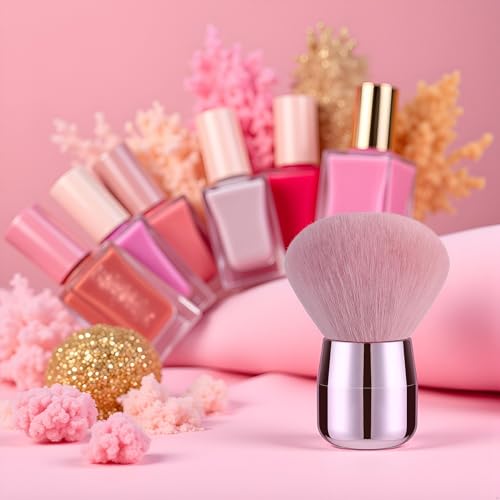 Pink Nail Dust Brush Soft Bristles for Acrylic Nails and Makeup