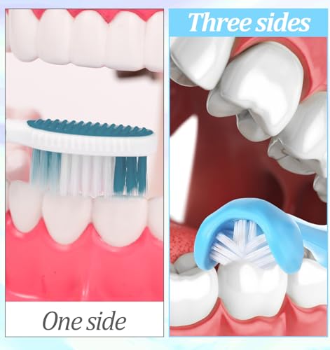 3-Sided Toothbrush Soft Bristle 3-Pack Wrap-Around Oral Care Set