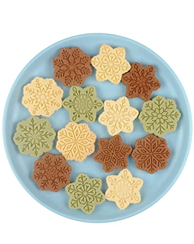 Snowflake Cookie Stamps Set - 9 Patterns Food Grade Plastic Christmas Baking Tools