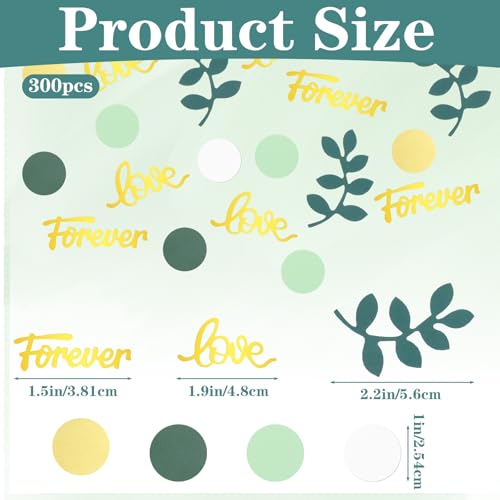 300PCS Sage Green Wedding Table Confetti Set - Love & Forever