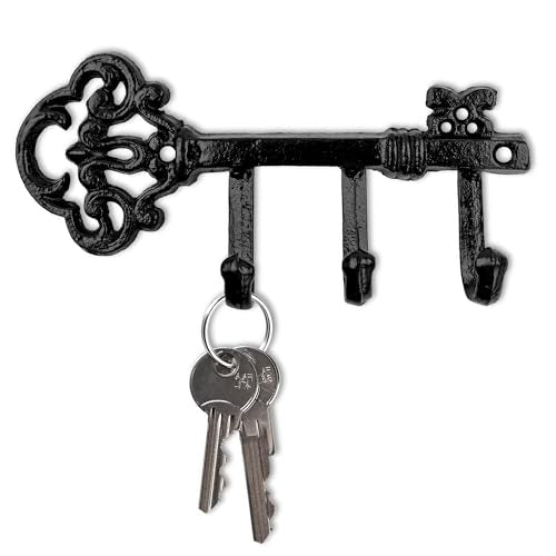 Antique Skeleton Key Wall Holder with 5 Hooks