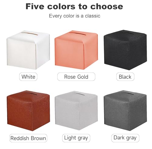 VIVIDLY White PU Leather Tissue Box Holder - 2 Pack, 5x5x5 inches
