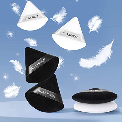 BLAAROOM 6-Piece Soft Triangle Velour Powder Puffs for Face Makeup