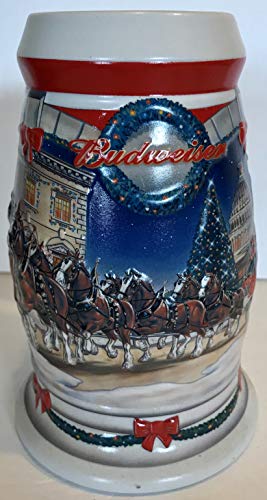 2001 Budweiser Holiday Stein - Collectible Clydesdale Illustration