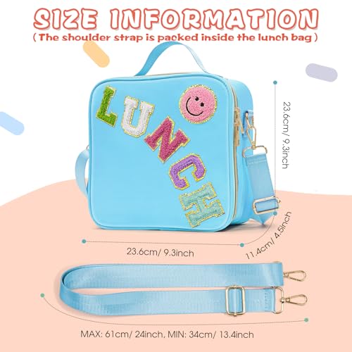 Cute Insulated Lunch Bag for Kids and Teens - Waterproof Nylon, Adjustable Strap
