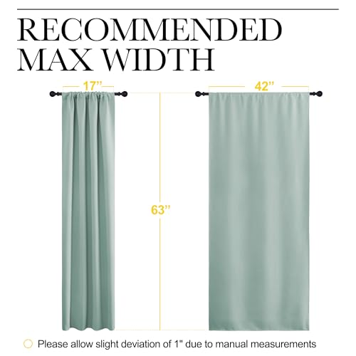 NICETOWN Seafoam Green 2-Pack Blackout Curtains 42"x63" for Bedroom & Living Room