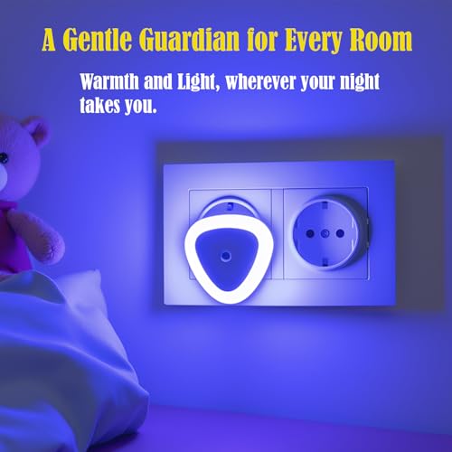 3 Pack Heart-Shaped LED Night Lights with Dusk to Dawn Sensor