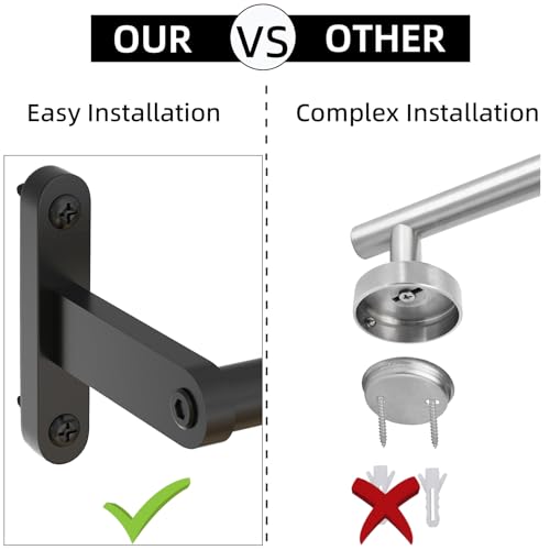 16-Inch Black Wall Mounted Towel Bar, Heavy Duty Stainless Steel Towel Rack