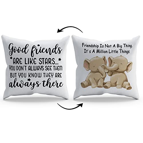 Inspirational Elephant Friendship Throw Pillow Cover, 18x18 Inch Flannelette