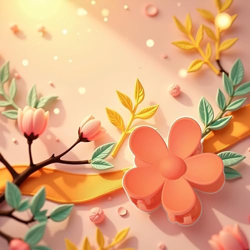Seadiquiet Large Tangerine Flower Hair Claw Clip for Thick Hair
