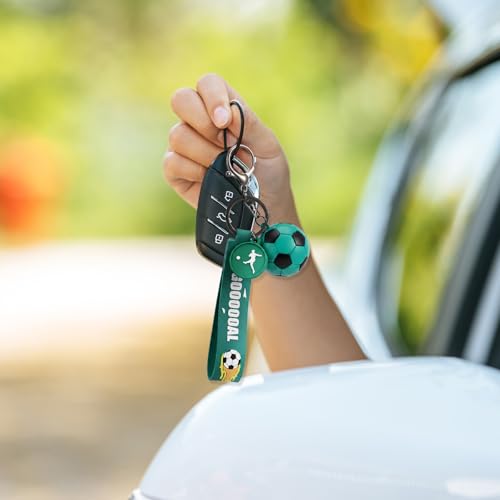 Football Keychain - Inspirational Silicone Sports Pendant for Fans