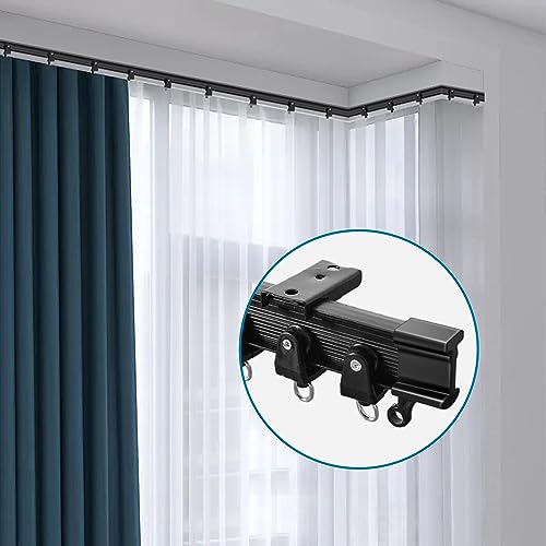KOLAKO Black End Caps for Flexible Curtain Track - 4PCS Set
