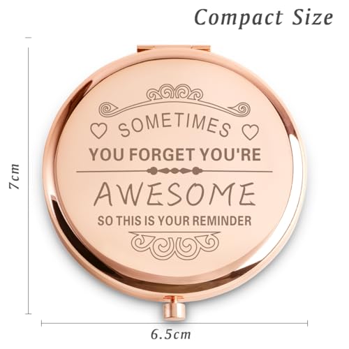 QUSTGO Personalized Engraved Compact Mirror Custom Gift for Women
