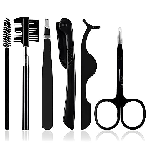 Kootinn 6-in-1 Eyebrow Trimmer Kit with Scissors, Razors, and Tweezers