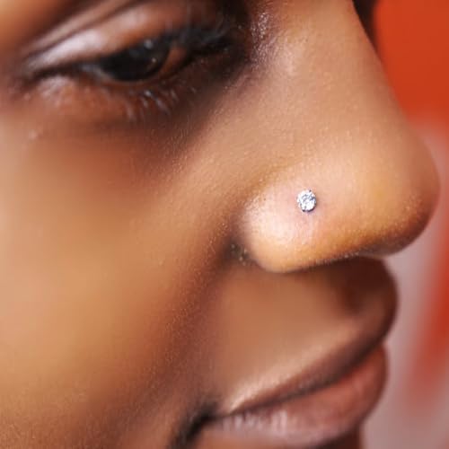 Self Nose Piercing Gun Kit - Disposable Sterile Tool with Cubic Zirconia