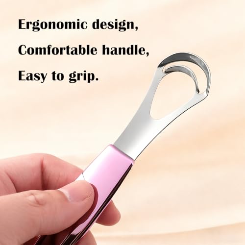 LINK-SUN Stainless Steel Tongue Scraper 2 Pack for Bad Breath