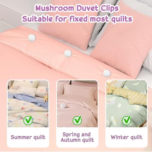 KOOSAH 12 PCS Mushroom Duvet Clips - Non-Slip Quilt Cover Fasteners