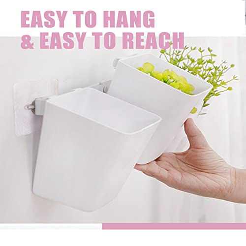 FMOACEN 6-Pack Hanging Cup Holder for Rolling Cart - White Storage Basket