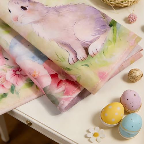 Easter Table Runner 13x72 Inch Pastel Bunny Spring Tablecloth Decor