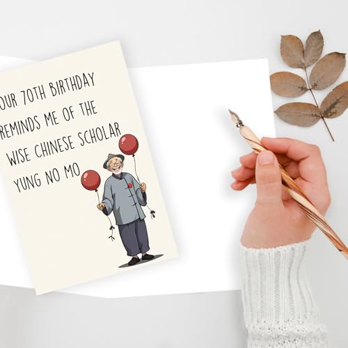 Funny 70th Birthday Card with Envelope for Men & Women