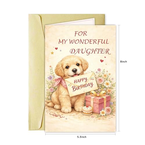 Happy Birthday Card for Daughter - Heartfelt Keepsake with Envelope