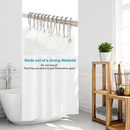 SBC 6 Inch Nickel Shower Curtain Hooks - 12 Pack Rust-Resistant Rings
