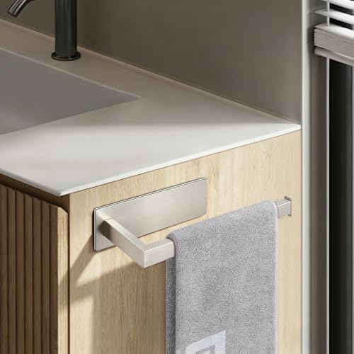NearMoon 9-Inch Self-Adhesive Towel Holder - Brushed Nickel Stainless Steel