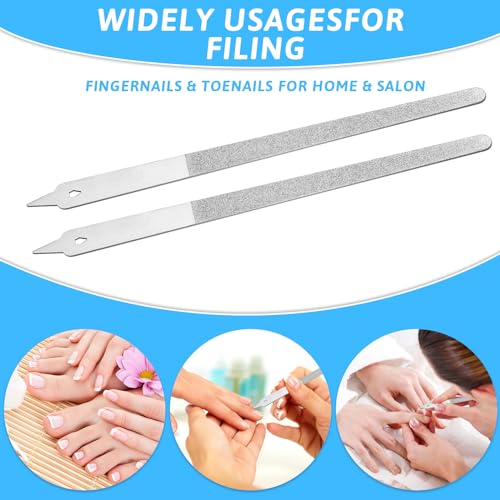 Styquenzer 6-Inch Stainless Steel Diamond Metal Nail Files 2-Pack