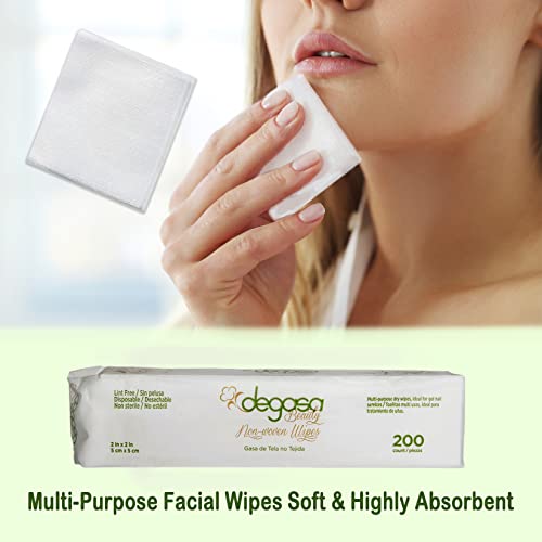SION BIOTEXT Non-Woven Facial Wipes 200 Count 2"x2" Lint-Free Salon Esthetic Spas