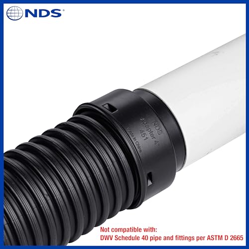 NDS 4 Inch HDPE Corrugated Adapter Spigot x Hub Drainage Connector