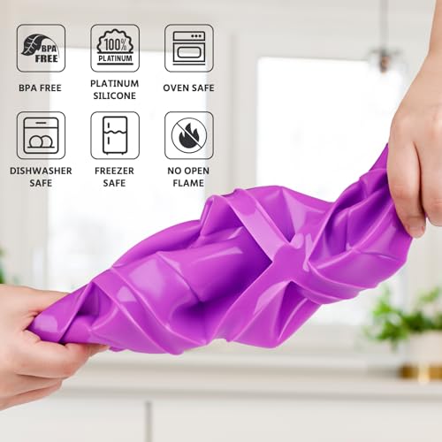 Puyeipt Silicone Rice Krispie Treat Molds – 3 Pack, 18 Cavity