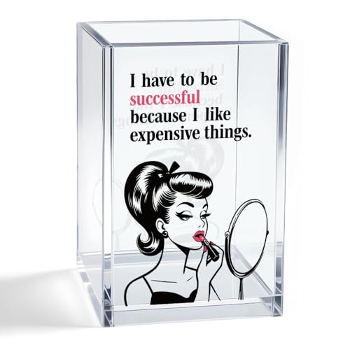 I Have To Be Successful Acrylic Makeup Brush and Pen Holder Cup