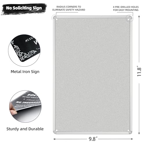 Durable Metal No Soliciting Yard Sign - Private Property Decor