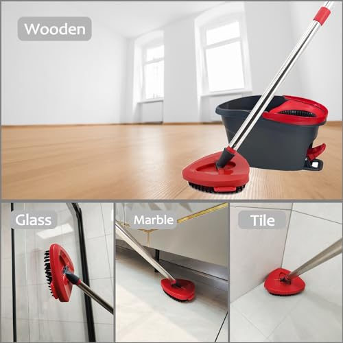 Red Scrub Brush Heads - 2 Pack Compatible with Spin Mop