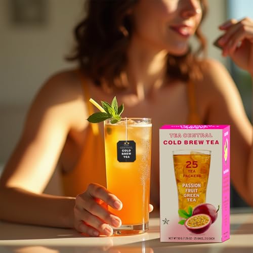 Passion Fruit Green Iced Tea Bags - Refreshing Cold Brew with Ceylon