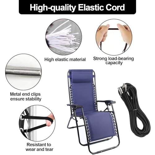 Zero Gravity Chair Replacement Cord Kit - 4 Pack Elastic Cords for Repairing Chairs