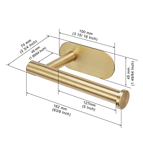 Gold Self-Adhesive Toilet Paper Holder - Premium SUS304 Steel