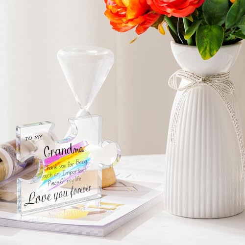 Personalized Engraved Acrylic Photo Puzzle Block for Grandma