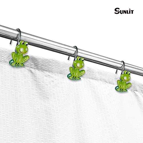 Sunlit Frog Decorative Shower Curtain Hooks - 12 Pack Rustic Resin Rings