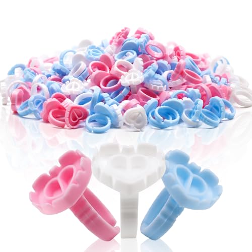 Embagol 100 PCS Eyelash Extension Glue Rings Disposable Heart Blossom Cups