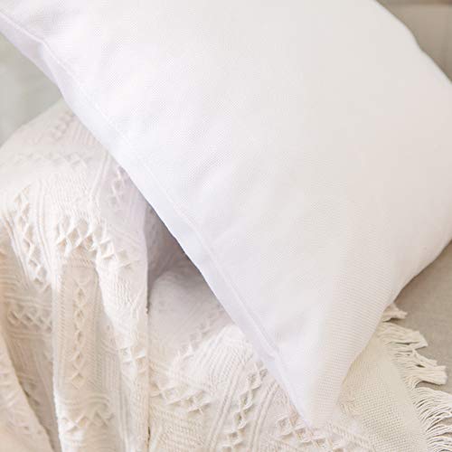 Pure White Decorative Throw Pillow Cover 12" x 20" with Zipper