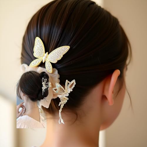 Metal Rhinestone Hair Claw Clips Gold Crystal Hair Barrettes for Women